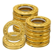 Uxcell 16pcs Curtain Grommets, 1-5/7"(42mm) ID Pattern Style Curtain Rings, Bright Gold