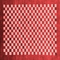 thumbnail image 1 of Ahgly Company Machine Washable Indoor Square Checkered Red Modern Area Rugs, 8' Square, 1 of 4