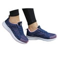 thumbnail image 3 of Espadrilles à Enfiler Chaussures pour Femmes Course Décontractée Chaussures Rondes avec Sangles en Maille Mode Plates Chaussures Décontractées pour Femmes Chaussures de Course Femmes Bleu Foncé 43, 3 of 8