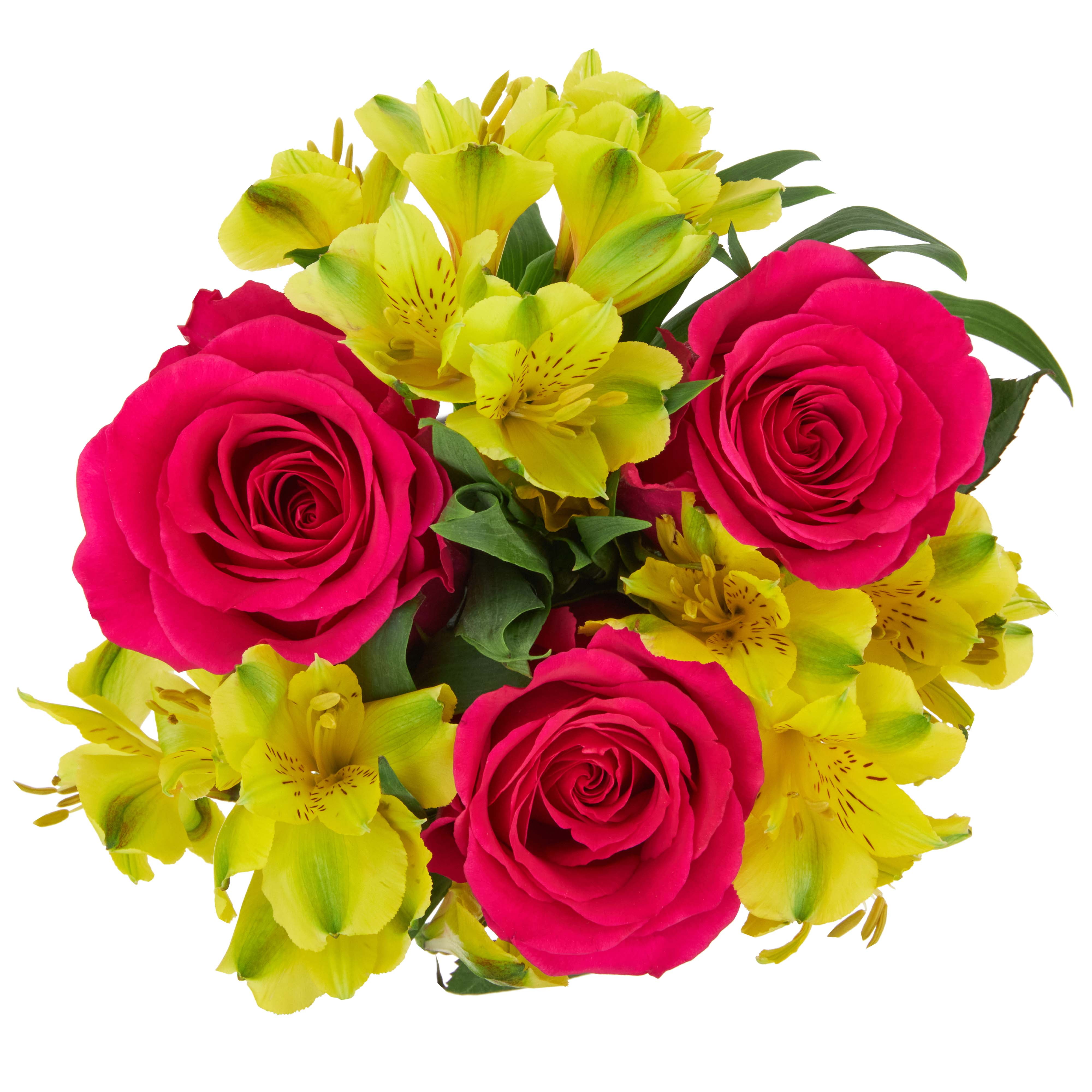 Fresh-Cut Rose and Flower Mini Bouquet, Minimum of 6 Stems, Colors Vary