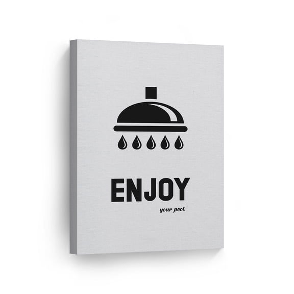 Smile Art Design Enjoy your Pool Funny Bathing Quote Saying Bathroom Decor CANVAS PRINT Funny Bathroom Sign Bathroom Wall Decor Wall Art Home Decoration Made in USA- 40x30