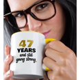 thumbnail image 2 of 3drose, 47 Year Anniversary Still Going Strong Gift for 47th Wedding Anniversary, 15oz Two-tone Yellow Mug, 2 of 6