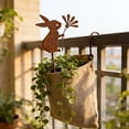 thumbnail image 5 of Rusted Metal Bunny Garden Stakes for Outdoor Planters and Patio Decor, Weatherproof Iron Easter and Spring Yard Markers Set, 5 of 5