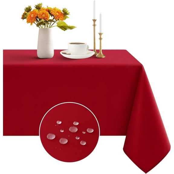 Rectangle Tablecloth - Waterproof and Wrinkle Resistant Washable Polyester Table Cloth for Kitchen Dining/Party/Wedding Indoor and Outdoor Use (60 x 84 inch,Black)