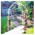 thumbnail image 2 of Metal Garden Arch, Assembly Garden Arbor Trellis Climbing Plants Support Rose Arch Outdoor Arch Wedding Arch Party Events Archway (W59'' x H98.4'', White), 2 of 6