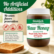 Stakich Royal Jelly Bee Pollen Propolis Enriched Raw 100% Pure Unprocessed Unheated Superfood 40 oz Honey