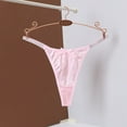 thumbnail image 2 of Xijirk Panties for Women,Low Rise Thong Panties Glossy Sheer Lace Trim Comfortable Stretchy Soft Underwear for Daily Wear,Womens Underwear,Pink,S, 2 of 4