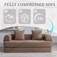 thumbnail image 6 of Jopath 79" Convertible Sofa Bed with Fixed-Shape Frame & Removable Armrests, Modular Corduroy Sleeper Sofa with 2 Pillows,Folding Mattress Couch for Small Spaces - No Assembly Needed,Brown, 6 of 15