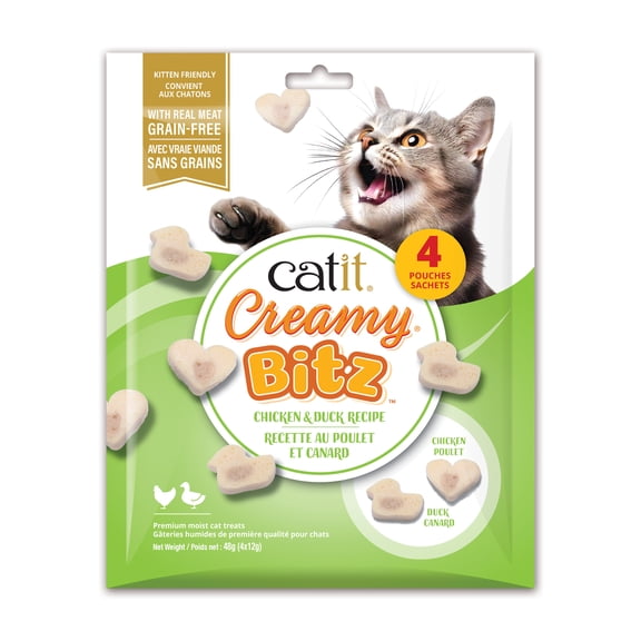 Catit Creamy Bitz Moist Cat Treats, Chicken & Duck, 48 G