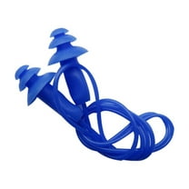Swimming Earplugs with Connecting Cord Soft Silicone Ear Protection for Adults s Water Sports Diving Bathing(Blue)
