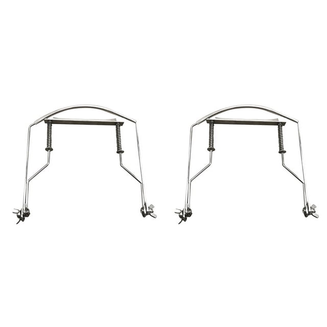 2X Sostenedor para Cuello de Armónica Soporte de Organo Boca Arpa Blues10 Agujeros Estante de - Plata