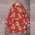 thumbnail image 4 of Women's Fleece Hooded Nightgown Cute Long Sleeve Flannel Sleepdress Fuzzy Sleepwear Pajama Loungewear with Pockets, 4 of 6