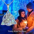 thumbnail image 3 of Triple Moon Goddess Necklace Sterling Silver Pentagram Pentacle Opal Pendant necklace Pagan Wiccan Magic Amulet Tree of Life Jewelry for Women Men 18", 3 of 10