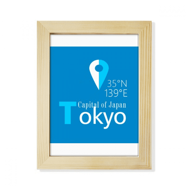 Tokyo Geography Coordinates Trave Desktop Adorn Photo Frame Display Art Painting Wooden