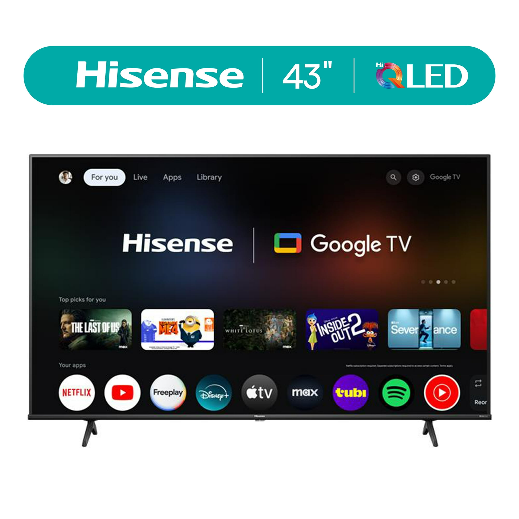 Hisense 43-Inch Class QD6030G Series QLED Google Smart TV (43QD6030G, 2025 Model) - QLED, Dolby Vision, Dolby Atmos, Motion Rate 120, HDR 10+, Game Mode Plus