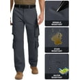 thumbnail image 5 of liyiyiyia Cargo Pants for Men Hiking Casual Travel Outdoor Pants Construction Pants with 8 Pockets, 5 of 7