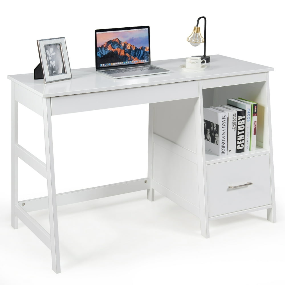 Costway 47.5'' Computer Desk Trestle Desk Writing Study Workstation w