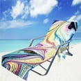 thumbnail image 4 of Beach Chair Cover Non-slip Terry Cloth Towel with Side Pockets, 4 of 7