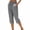 Plaid-Black, variant on Capri Pants for Women 2026 Plaid Drawstring Elastic Waist Cropped Pants with Pockets, S-3XL