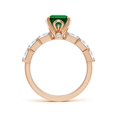 thumbnail image 2 of ANGARA Lab Grown 2.25 Ct Emerald Engagement Ring with Diamond Accents for Women in 14K Rose Gold (Size-9x7mm) | May Birthstone, Anniversary, Jewelry Gift for Women | Lab-Grown Emerald Ring, 2 of 8
