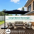 thumbnail image 4 of Boyel living Aluminum and Steel Cantilever LED Outdoor Patio Umbrella Navy Blue, 4 of 12