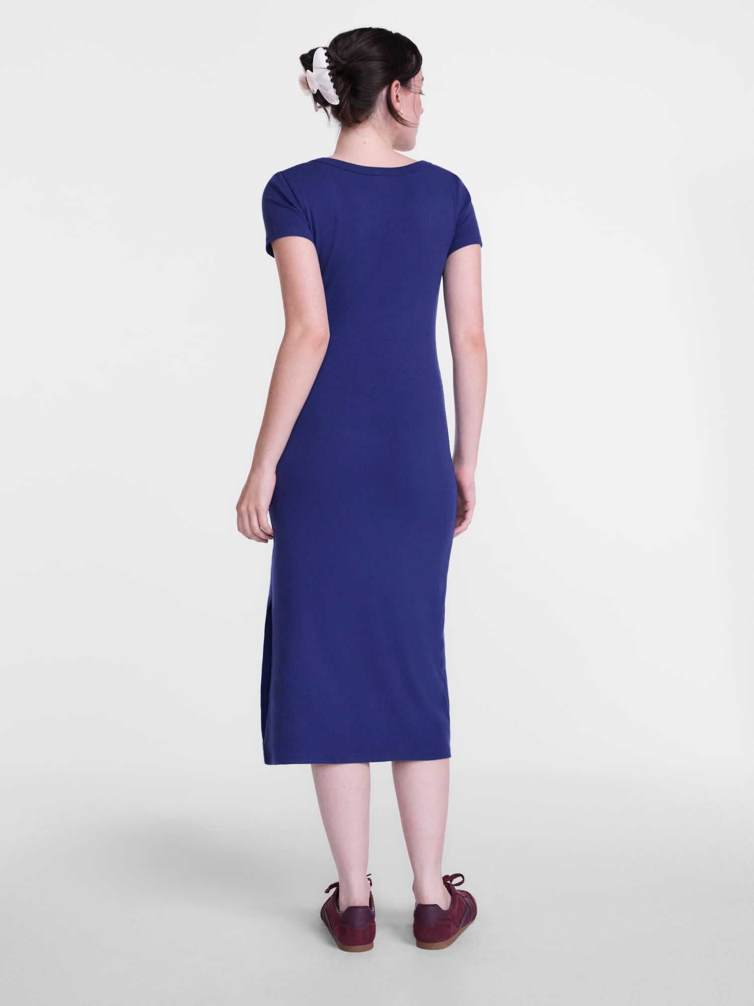 Scenario Women's Scoop Rib Midi Dress, Sizes XS-XXXL