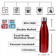 thumbnail image 2 of Bouteille d'Eau en Acier Inoxydable Isolée sous Vide à Double Paroi 17oz - Parfaite pour Sports Extérieurs Camping Randonnée Cyclisme +une Brosse de Nettoyage, 2 of 6