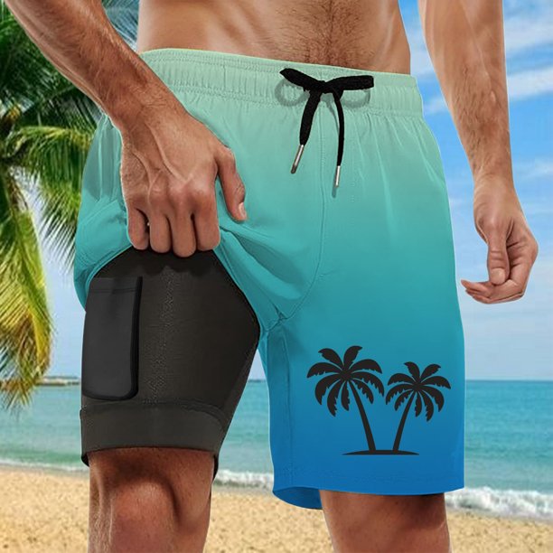 WILLBEST Bañador Corto para Hombre con Forro de Compresión y Entrepierna, con Bolsillos, 1007