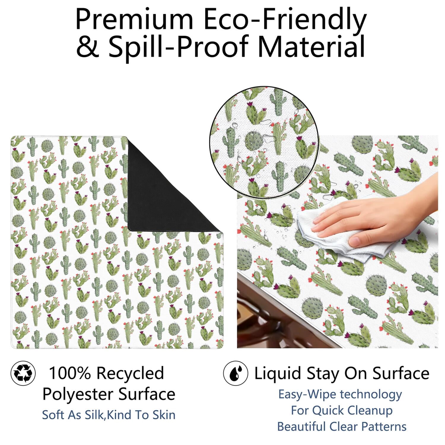31.5 Inch Botanical Game Mat Made of Premium Rubber Material with Anti-Slip Surface Grip and Noise Dampening Properties for Mahjong Tiles Board Games