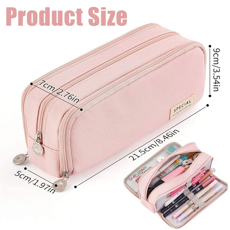 Multi-Purpose Pouch – Double Compartment Zipper Pencil Case for Kids,  Pencil Box for Kids Stationary Pouch for Students School Supplies-Random  Color