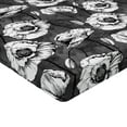 thumbnail image 4 of Ambesonne Poppy Fitted Sheet, Blossoming Vintage Poppies, Twin XL Size, Grey Black White, 4 of 5