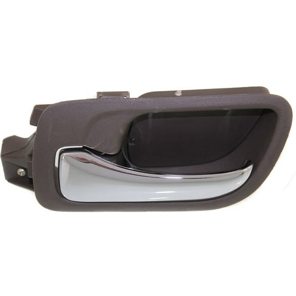 Interior Door Handle Compatible with 2003-2007 Honda Accord Front, Left Driver Brown bezel with chrome lever
