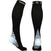 CompressionGear Sport Compression Socks - 20-30mmHg Workout Gear for Men & Women Black/Gray L/XL