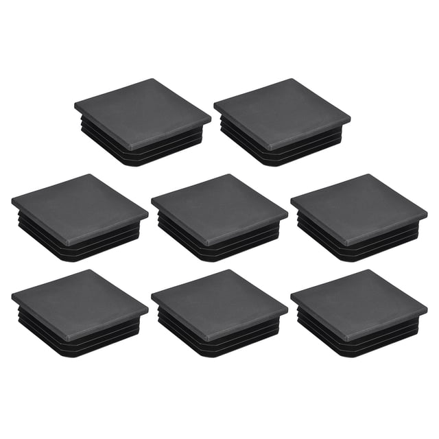 8Pack 70mmx70mm(2.76pulgadas) Tapón de tubería de plástico Tapas de extremo de poste cuadradas negras