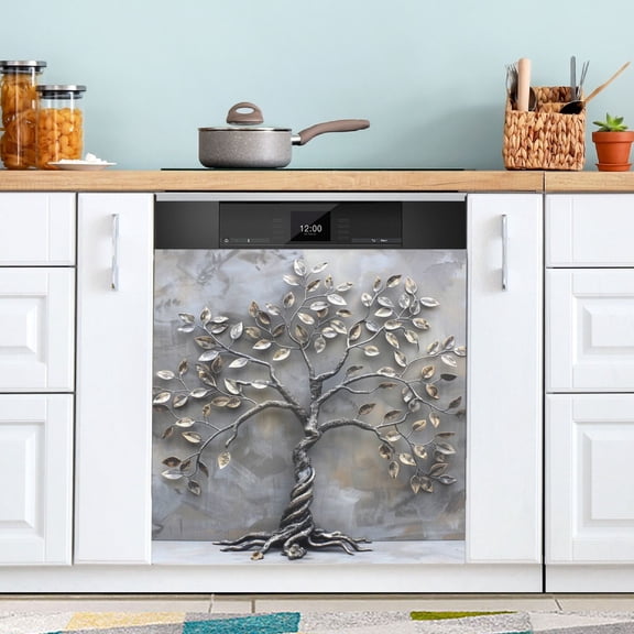 Metal Tree Dishwasher Magnet Refrigerator Magnetic Cover Washing Machine Magnet Sticker Kitchen Decor