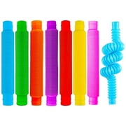 winkeep 8Pack Large Pop Fidget Toys,Pop Tubes Sensory Toy for Stress and Anxiety Relief Learning Toys for Toddlers, Stretch Tube for Kids