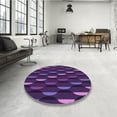thumbnail image 4 of Ahgly Company Machine Washable Indoor Square Transitional Dark Purple Area Rugs, 8' Square, 4 of 7