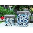 thumbnail image 6 of Old World Ceramic Blue and White Asian Floral Square planters or Garden pots (Set of 2 Different Sized Square 7 inches and 5 inches Tall), 6 of 6