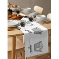 thumbnail image 3 of Black White Table Runner Cartoon Farmhouse Retro Tablerunners 13 x 48 Inch, Table Decorations Tabletop Scarf for Summer Gathering Holiday Farmhouse Kitchen Dining Decor, 3 of 6