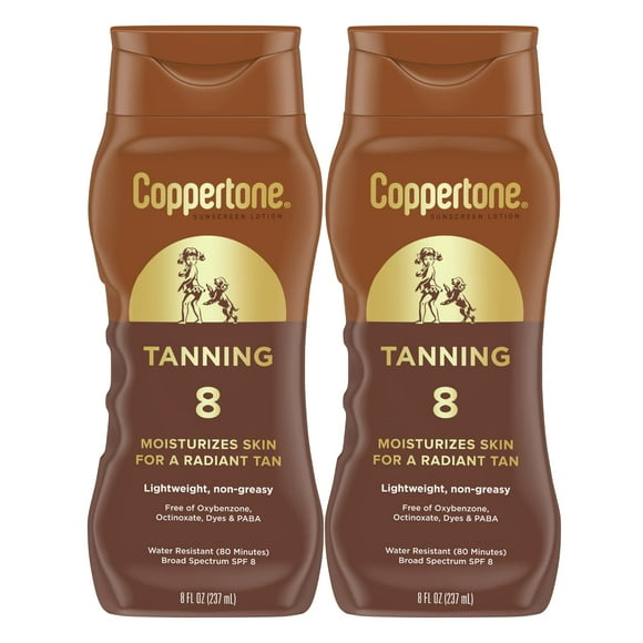 Loción solar Coppertone Tanning SPF 8 240 ml paquete de 2