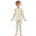 thumbnail image 3 of Dailycode Cotton Pajama Set Snug Fit Long Sleeve Top and Pants for 18M-8Y Cartoon Bus Tree, 3 of 7