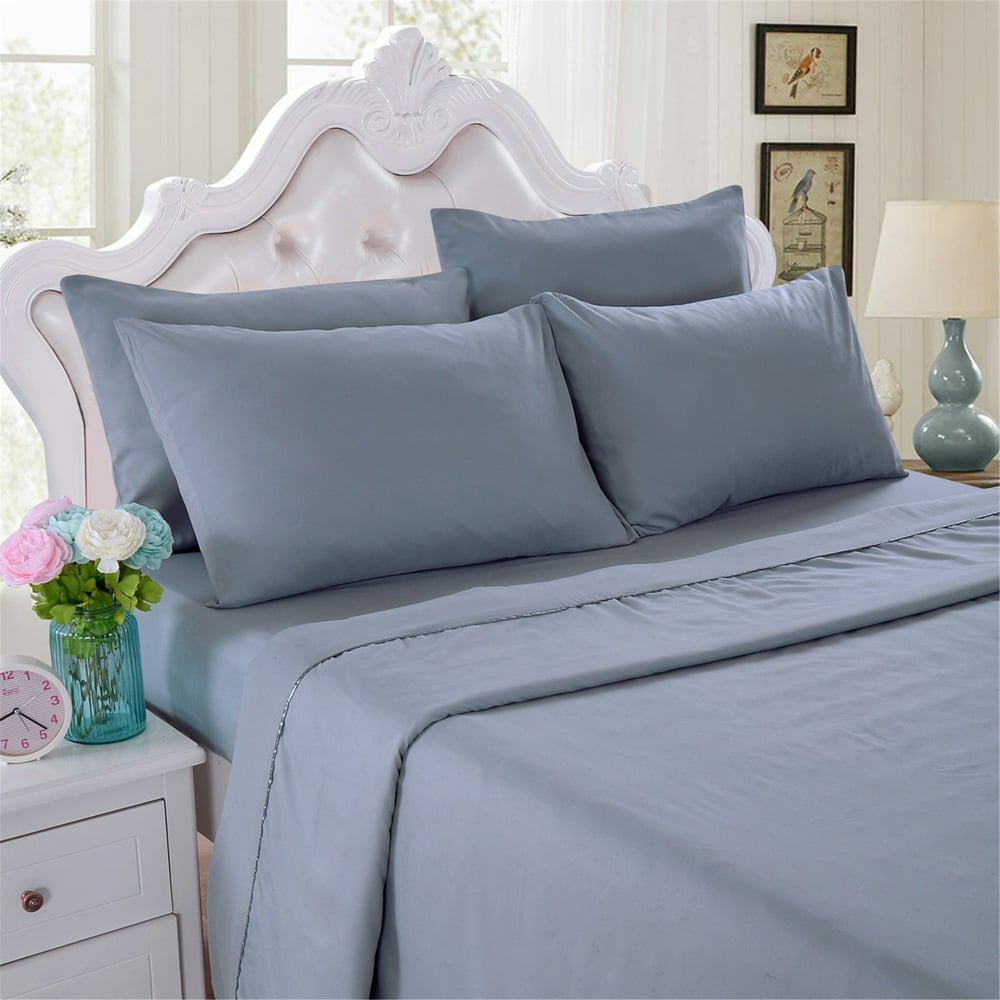 6 Piece Soft Microfiber Bed Sheet Set, Deep Pocket Up To 16", Wrinkle & Fade Resistant