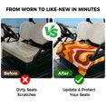 thumbnail image 4 of Golf Cart Seat Covers for 2 Seater,Orange Brown Microfiber Cart Seat Towel Blanket,Modern Farmhouse Abstract Patterned Art Absorbent Breathable Non Slip Bench Seats Protector for Golf Course 51"x31", 4 of 9