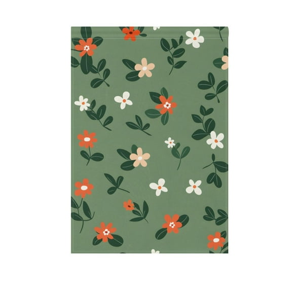 Flowers with Leaves Garden Flag 12X18 Double Sided Yard Flags for Outside Outdoor All Seasonal Decoration