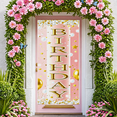 thumbnail image 4 of Pink and Gold Sparkling Background Happy Birthday Banner Party Supplies Photography Props Birthday Decoration Backdrop Party Decorations, 4 of 7