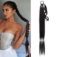 thumbnail image 2 of Benehair Long Braided Ponytail Extensions with Hair Tie Straight Wrap Around Hair Extensions Ponytail Dark Brown 34", 2 of 9