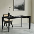 thumbnail image 6 of Wenge in Ash Veneer MDF Wood 6-Person Rectangle Dining Table with Rubberwood Legs, 6 of 10