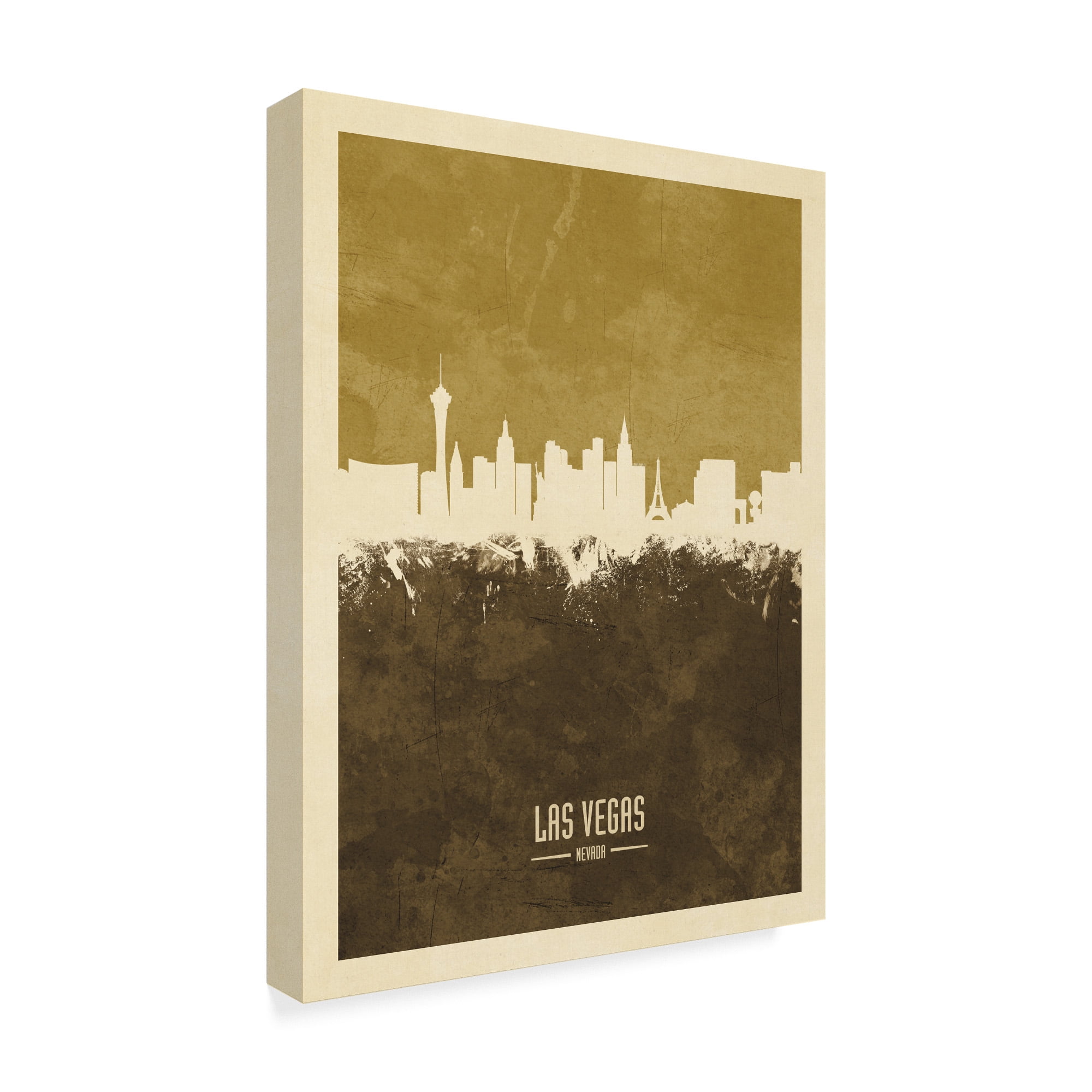Trademark Fine Art 'Las Vegas Nevada Skyline Brown' Canvas Art by Michael Tompsett