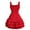Red, variant on Women's Vintage Dress Smocked Straps Sleeveless Square Neck Solid Tiered Ruffle Dress Red XL