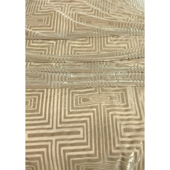 Beige Ice Velvet Burnout 2 Way Stretch Fabric by the Yard